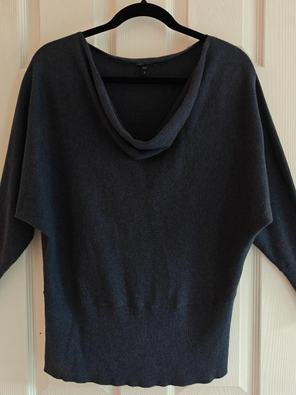 EILEEN FISHER Organic Cotton Cashmere Cowl Neck Dolman Sweater Blue Small